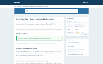Hesk built-in knowledgebase