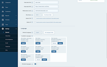 Extensive and flexible configuration options